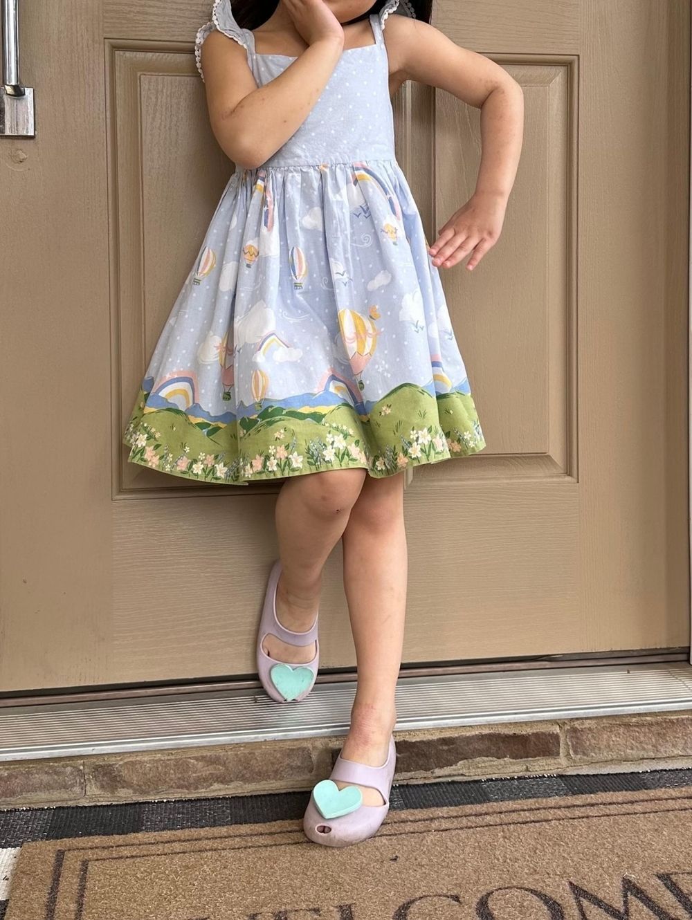 Cynthia Rowley Light Blue Hot Air Balloon Print Sundress